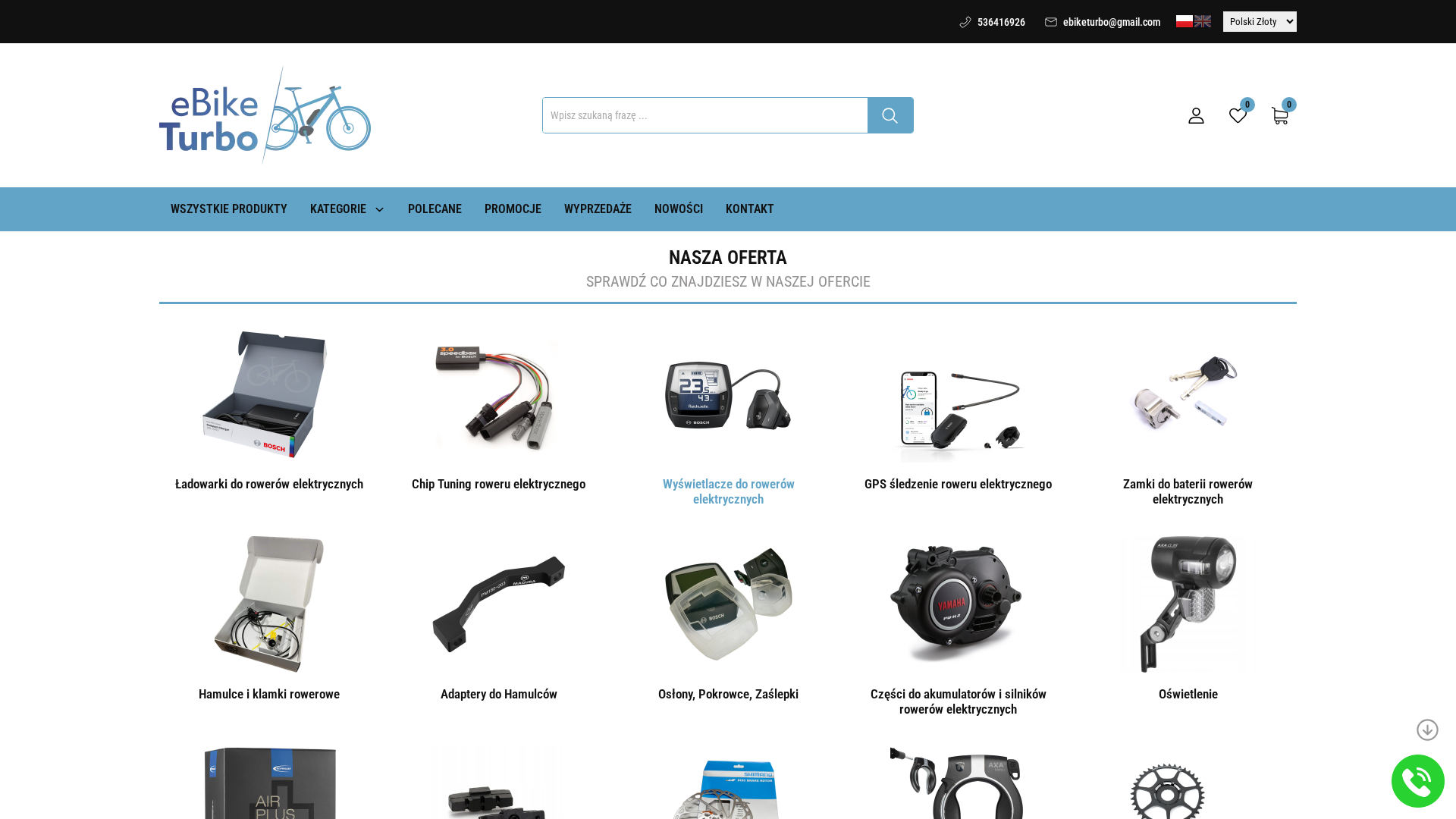 Zrzut strony Sklep z częściami i akcesoriami rowerowymi Ebiketurbo
