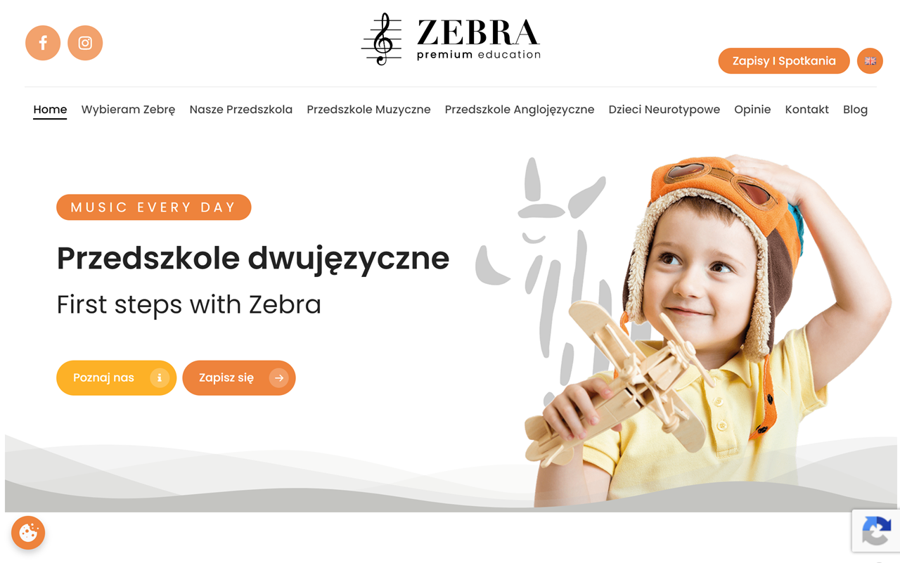 Zrzut strony Przedszkole ZEBRA