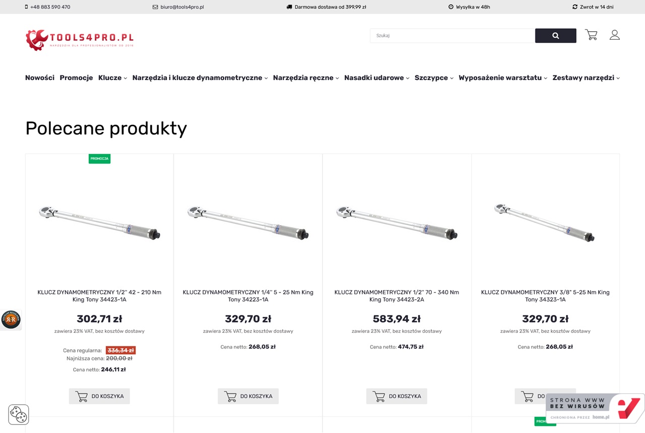 Zrzut strony tools4pro.pl