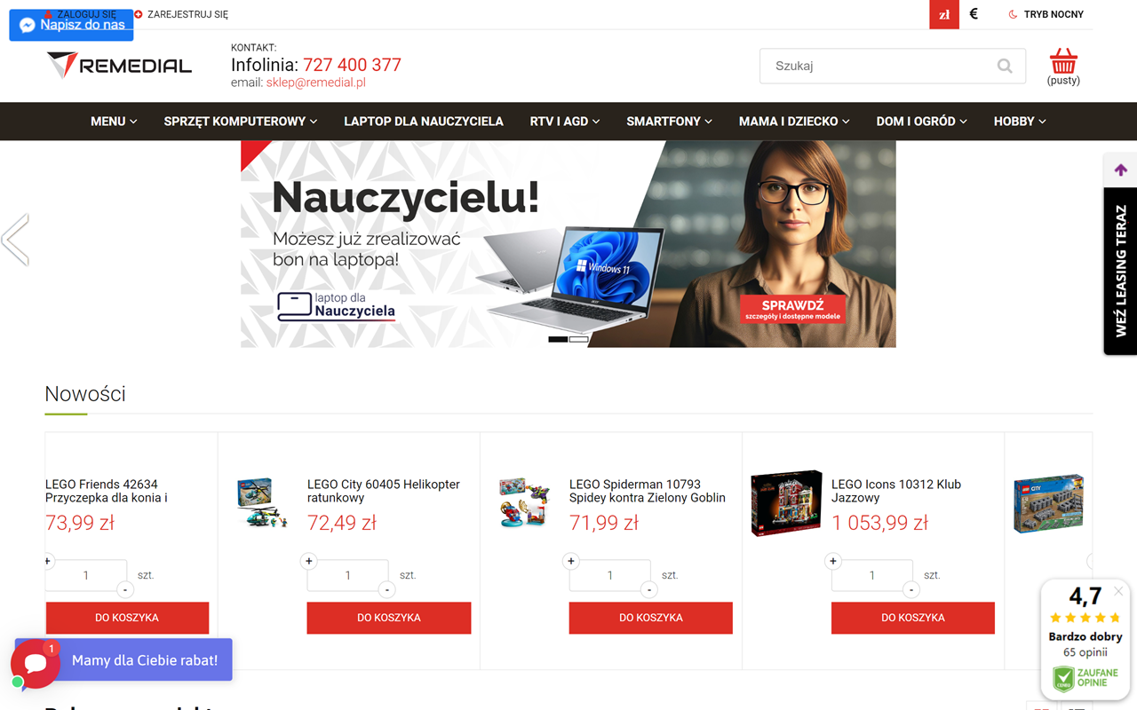 Zrzut strony Remedal