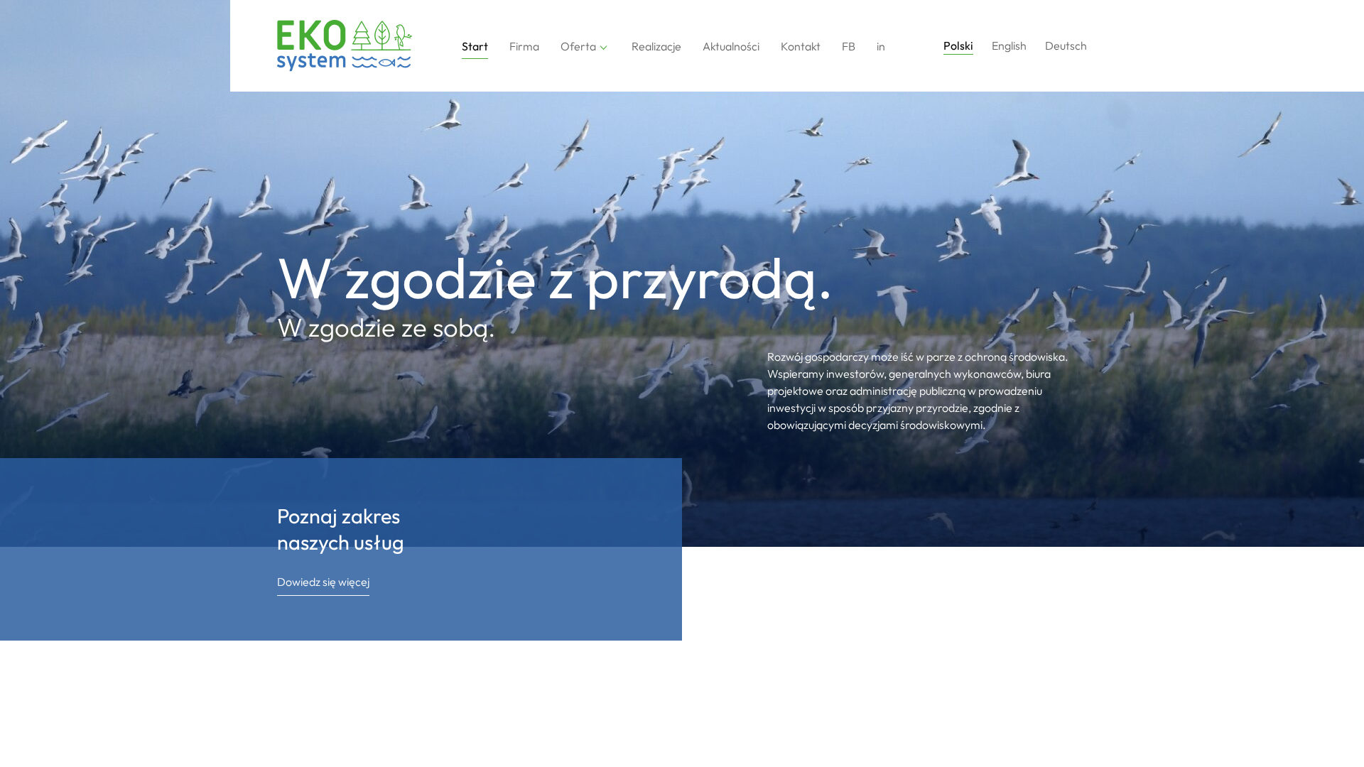 Zrzut strony Konsulting środowiskowy	Ekosystem