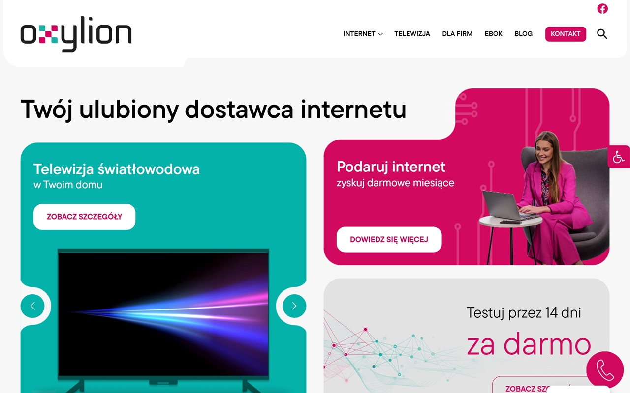 Zrzut strony Oxylion Internet