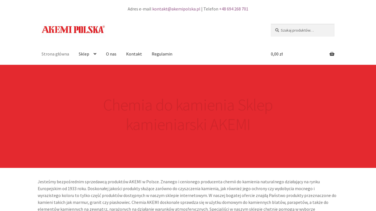 Zrzut strony Impregnaty, kleje, nabłyszczacze i środki czyszczące do kamienia - AKEMI Polska