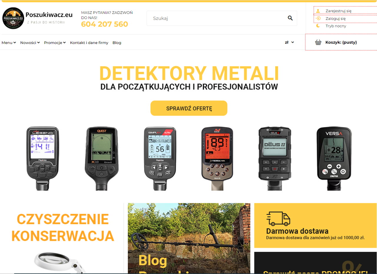 Zrzut strony Poszukiwacz.eu
